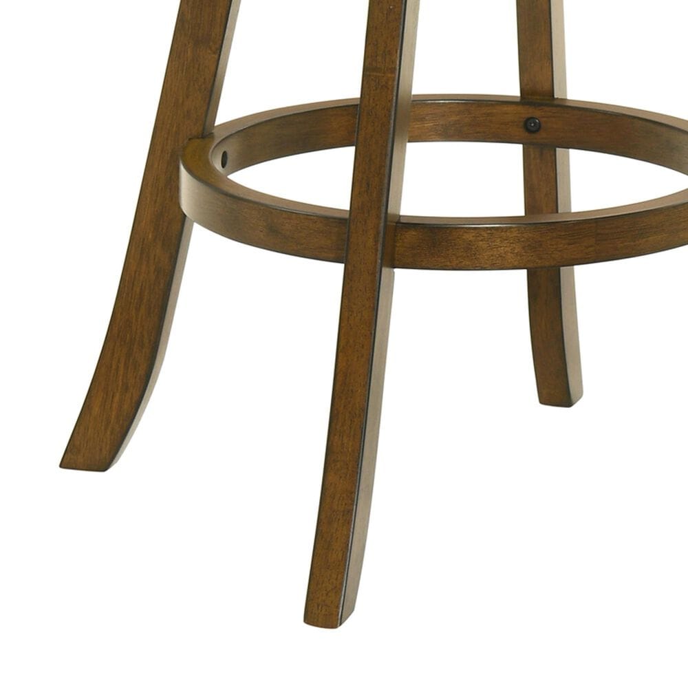 Armen Living Aiden Swivel Bar Height Stool with Light Scone Upholstery in Sepia Brown, , large