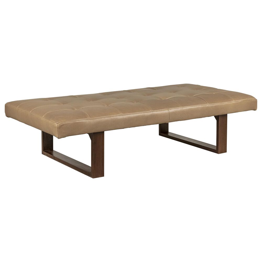 Jonathan Louis Caleb Leather Ottoman in Brighton Dune, , large