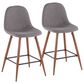 Lumisource Pebble Counter Stool in Charcoal/Walnut (Set of 2), , large
