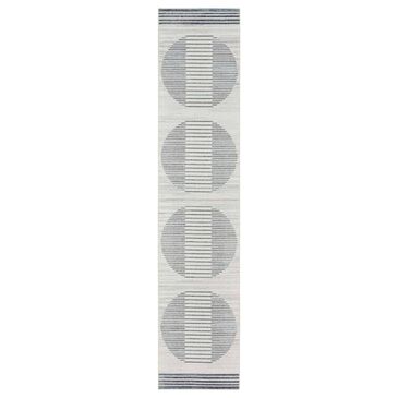 Nourison Astra Machine Washable ASW05 2"2" x 10" Ivory and Blue Runner, , large