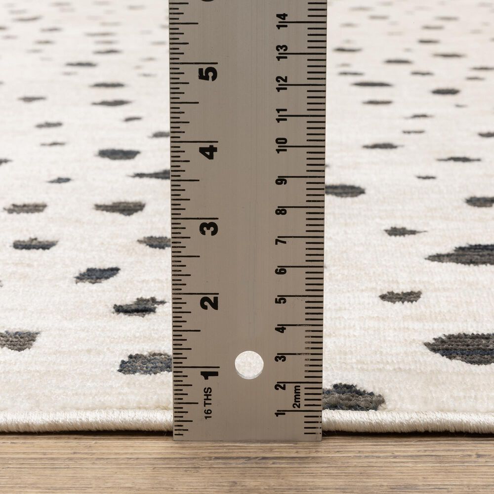 ROW by Oriental Weavers Hunter Polka Dots Beige and Black 5'3" x 7'6" Area Rug, , large