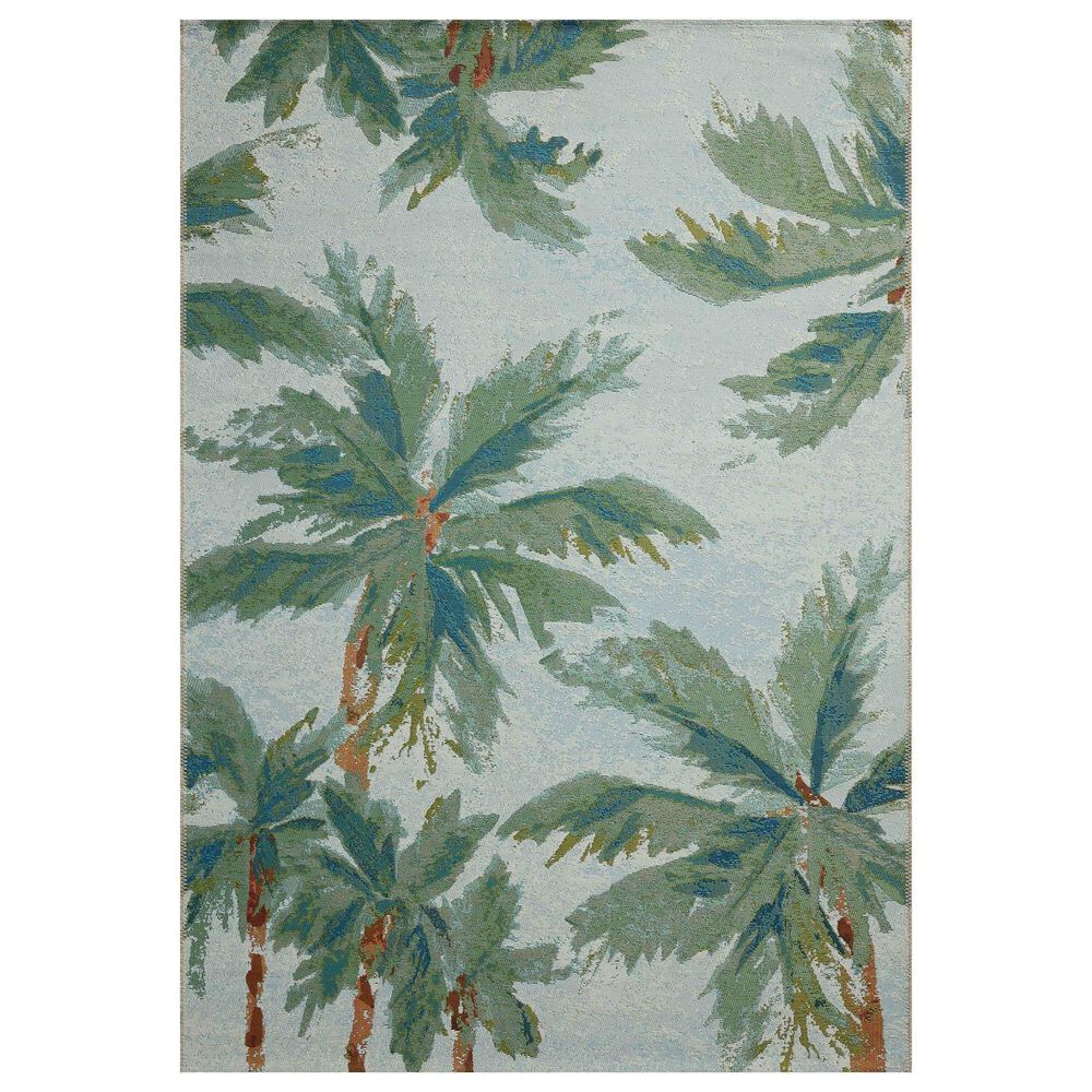 Loloi Botanical Sky and Green 2"5" x 3"11" Indoor/Outdoor Area Rug, , large