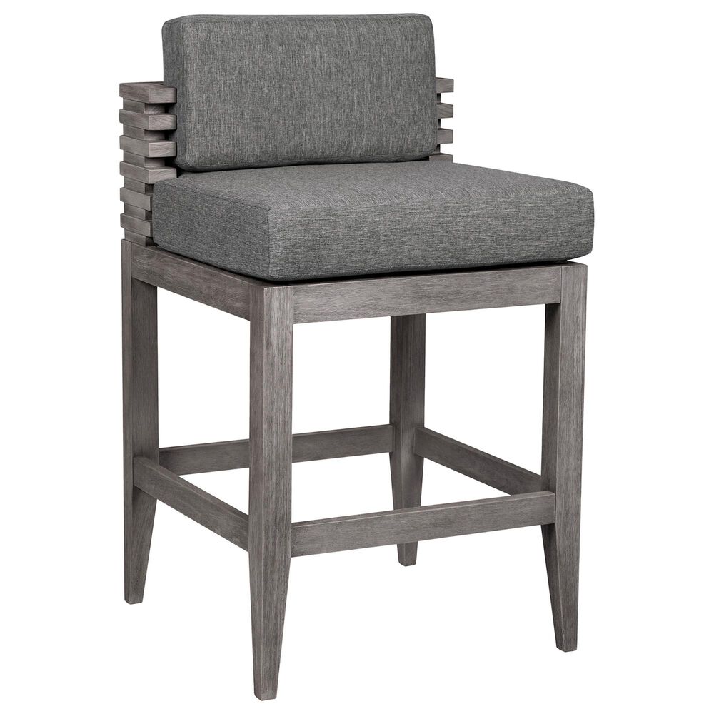 Armen Living Vivid Patio Counter Height Bar Stool in Light Gray, , large