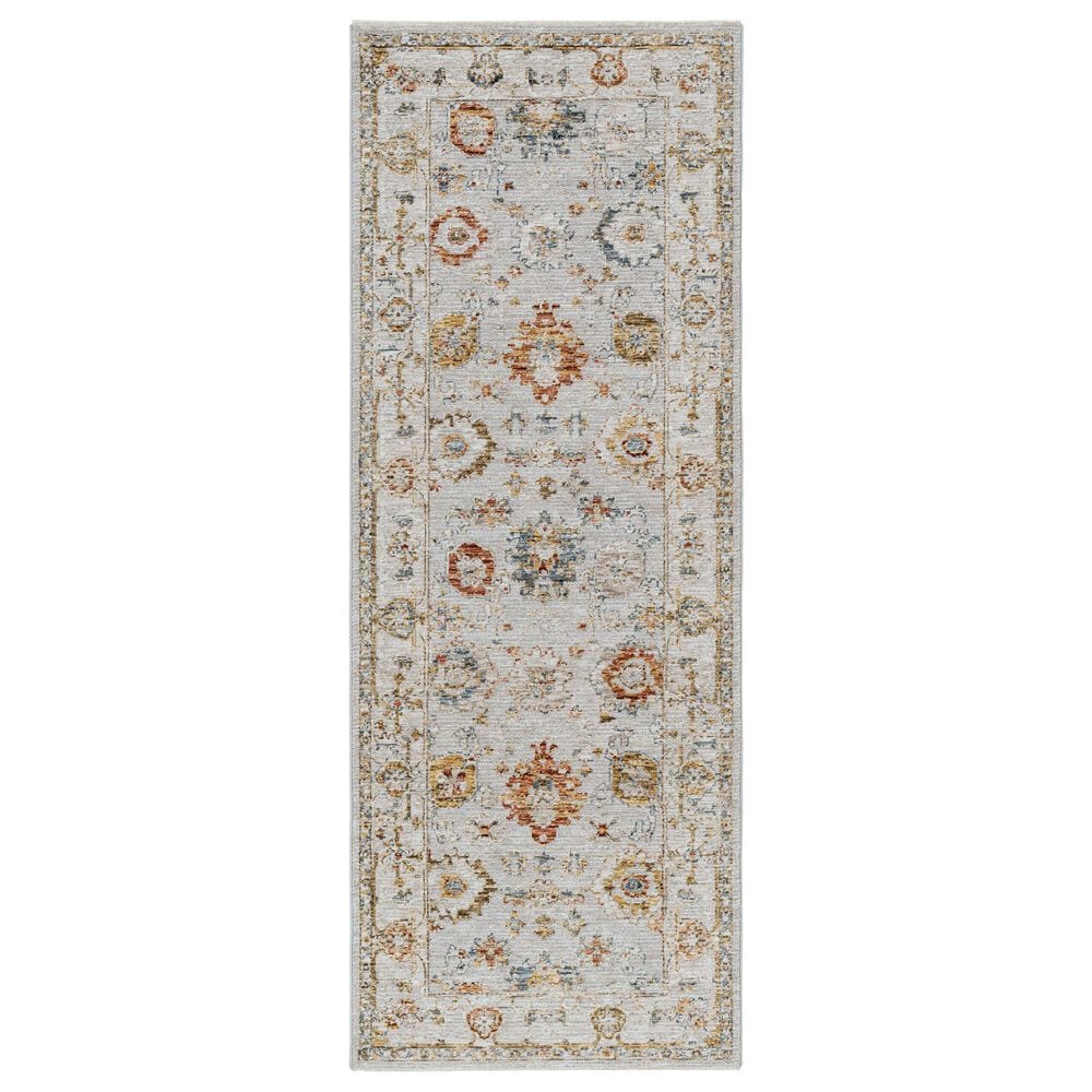 Surya Reina REN-2307 Light Gray, Cream, Denim, Rust, Mustard and Olive 2"7" x 7"3" Runner, , large