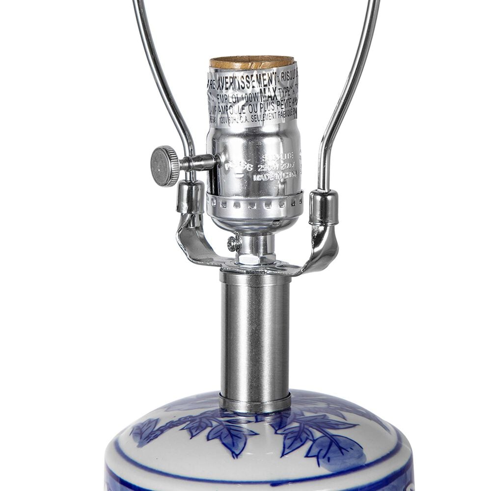 A&amp;B Home Flower Bird Table Lamp in Blue and White, , large