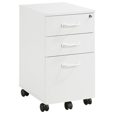 OSP Home Prado 3-Drawer Mobile File Cabinet in White, , large