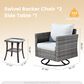 HOMLUX 3-Piece Patio Conversation Set with Square-Arm Swivel Rocking Chairs in Gray, , large