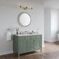 James Martin Vanities Chicago 48" Single Bathroom Vanity in Smokey Celadon with 3 cm Eternal Jasmine Pearl Quartz Top and Rectangular Sink, , large