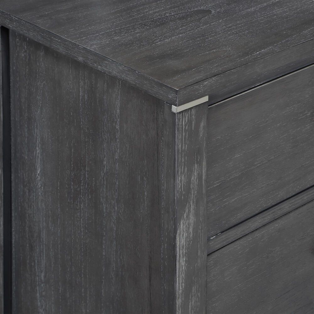 New Heritage Design Odessa 6-Drawer Dresser in Charcoal and Silver, , large