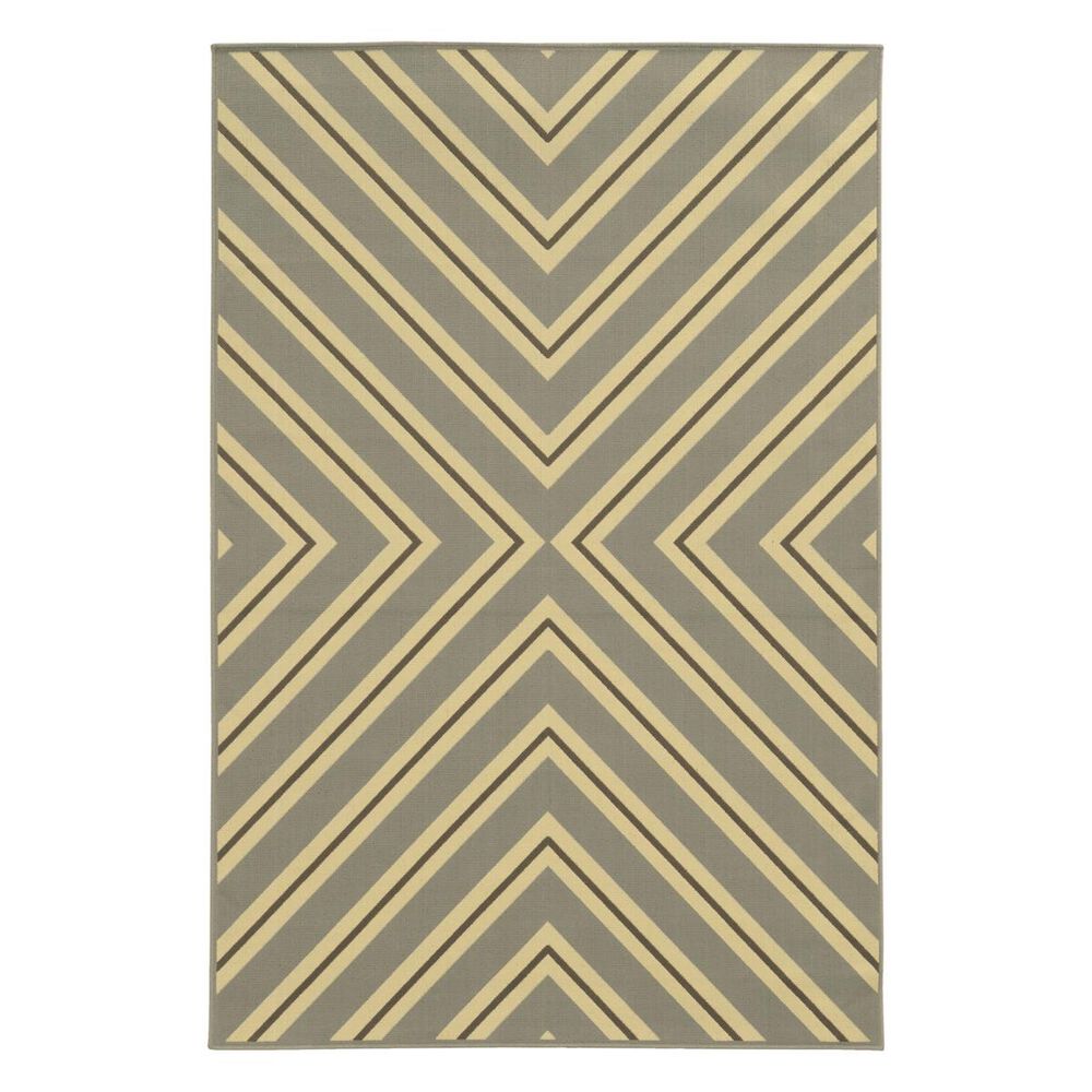 Oriental Weavers Riviera 4589P 6"7" x 9"6" Grey Area Rug, , large
