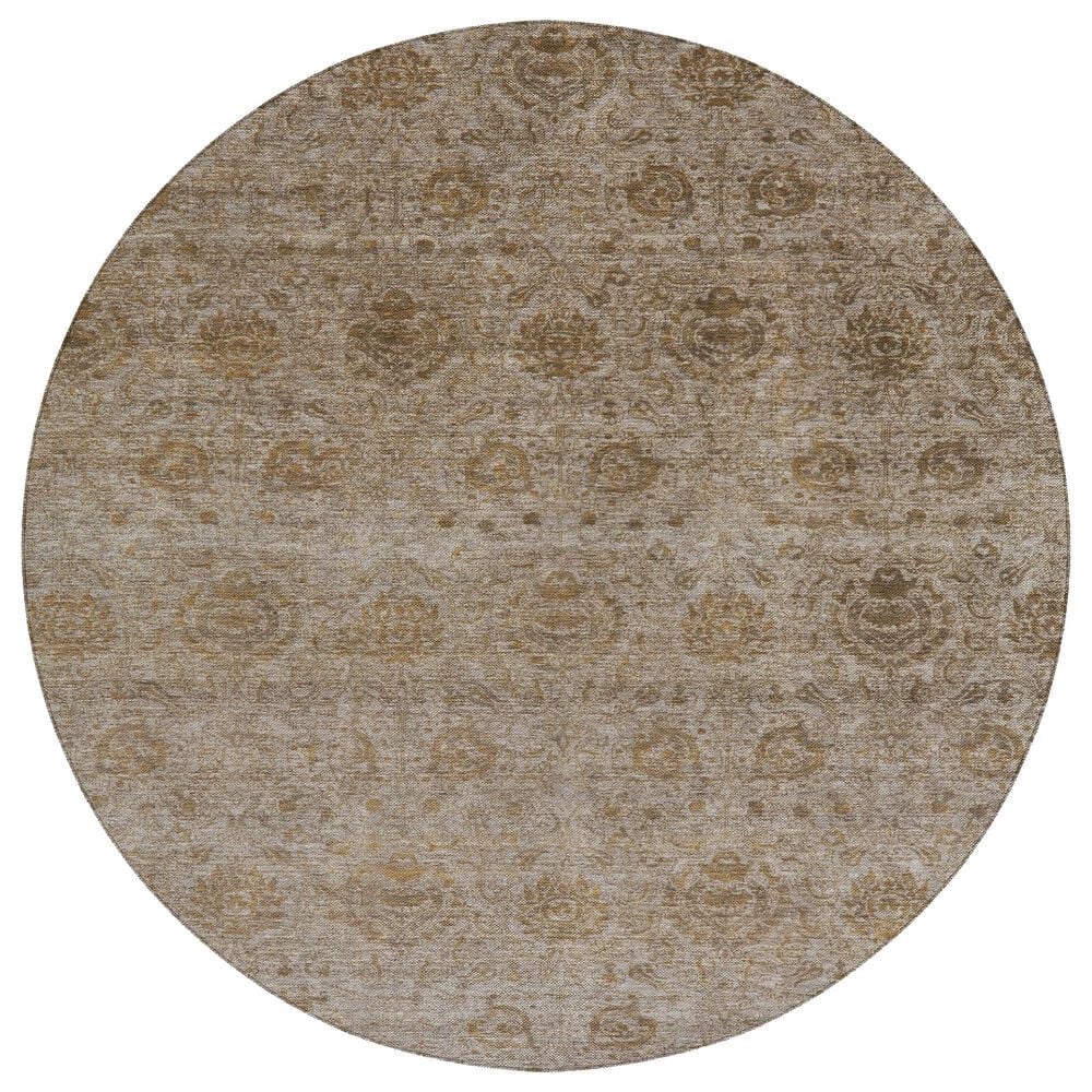 Dalyn Rug Company Burano BU8 8" Round Brown Indoor/Outdoor Area Rug, , large