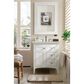 James Martin Vanities Palisades 30" Single Bathroom Vanity in Bright White with 3 cm Eternal Jasmine Pearl Quartz Top and Rectangular Sink, , large