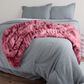 Timberlake 60" x 80" Ruched Faux Fur Throw Blanket in Pink, , large