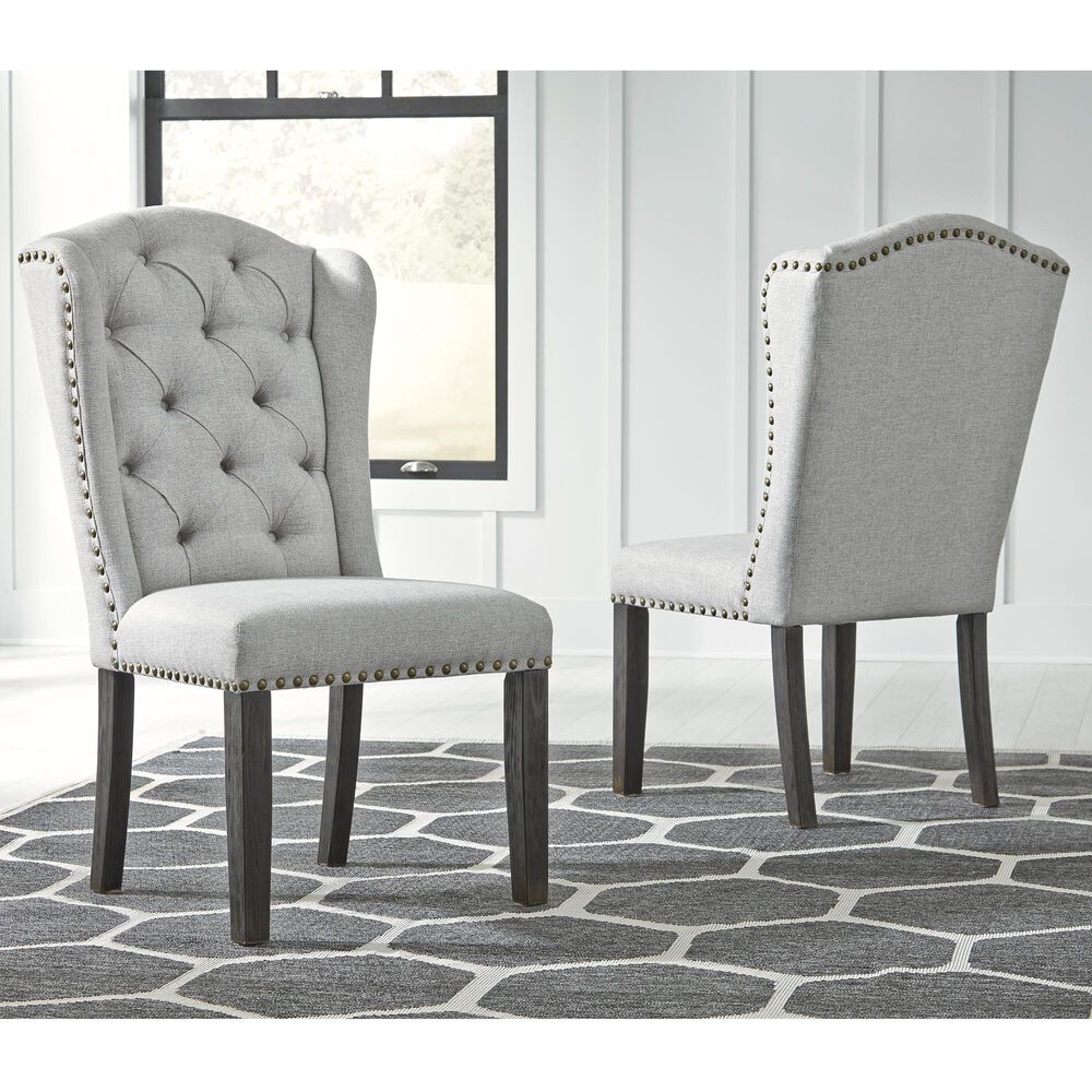 Signature Design by Ashley Jeanette Dining Upholstered Side Chair in Neutral Linen (Set of 2), , large