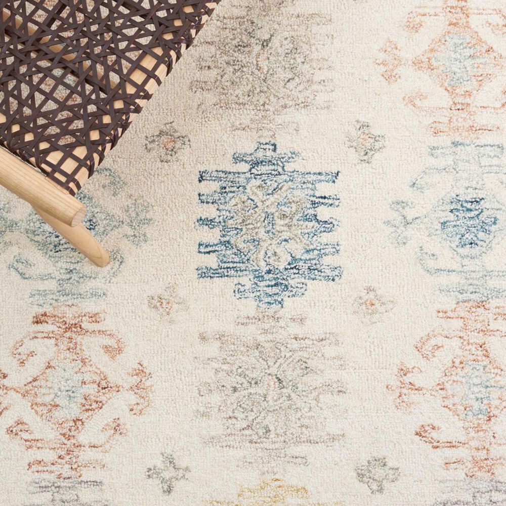 Safavieh Micro-Loop MLP476M 4&#39; x 6&#39; Ivory and Blue Area Rug, , large