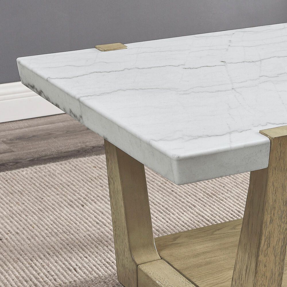 Crystal City Perth Sofa Table in Weathered Sand and White, , large