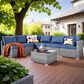 HOMLUX 7-Piece Patio Conversation Set with Grey Wicker in Denim Blue, , large