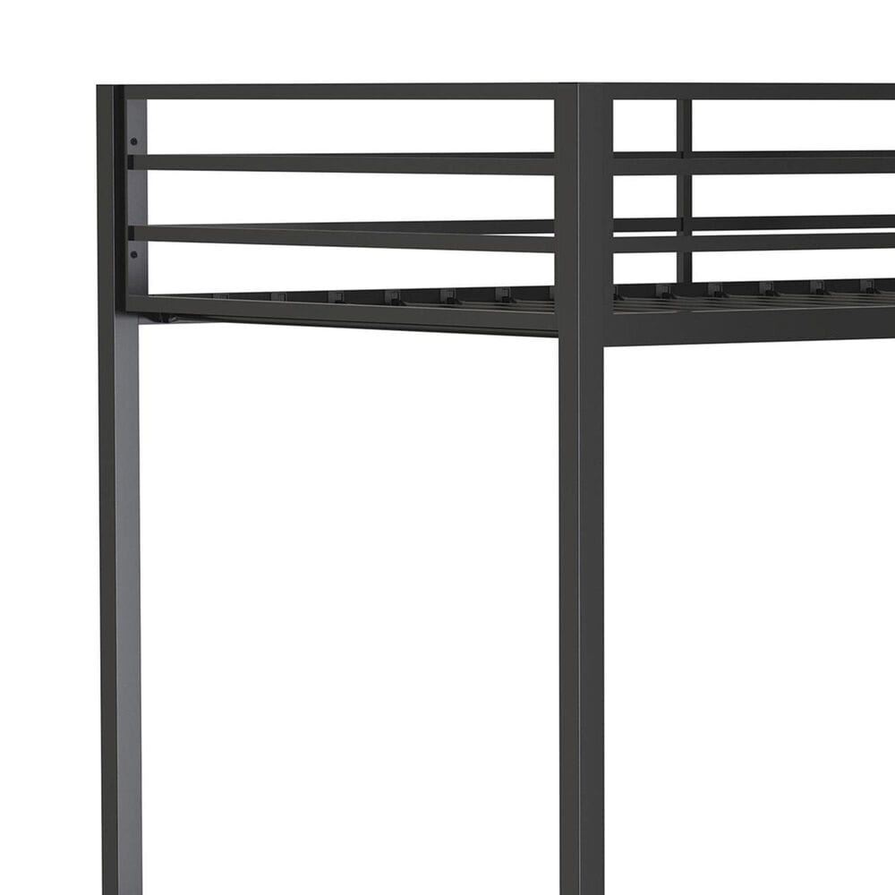 Pacific Landing Alevera Twin Over Twin Bunk Bed with Ladder in Matte Black, , large