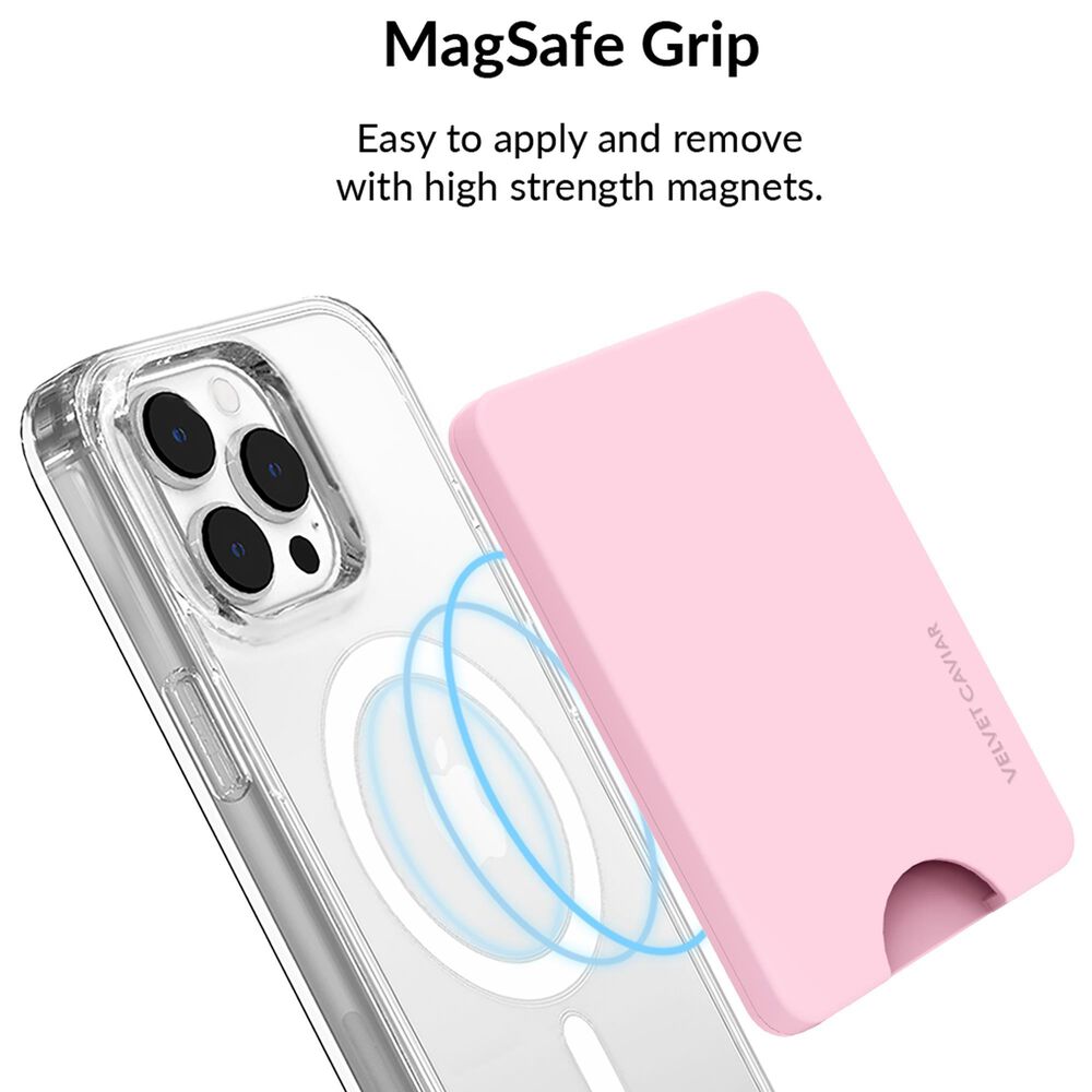 Velvet Caviar MagSafe Phone Wallet in Strawberry Milk, , large