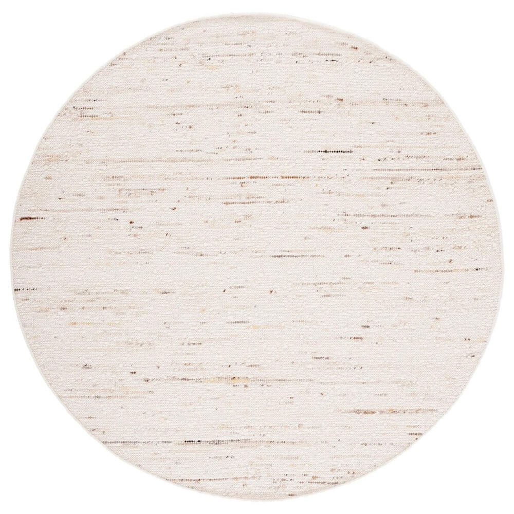 Safavieh Natura NAT330A 6" Round Ivory and Light Grey Area Rug, , large