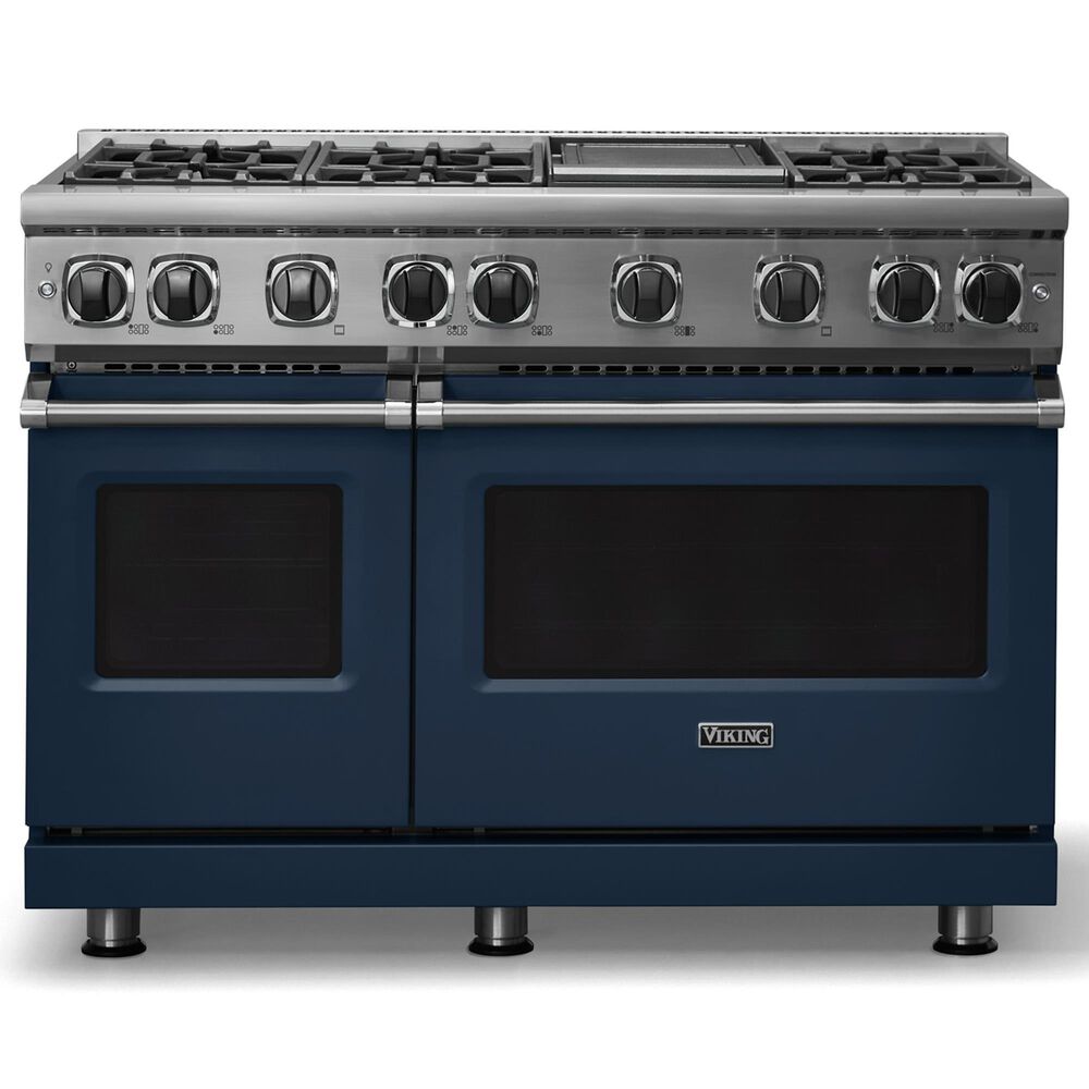 Viking Range 7 Series 48" Sealed Burner Gas Range in Slate Blue, , large