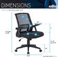 Rta Products Llc Ergonomic Office Mesh Chair in Black, , large