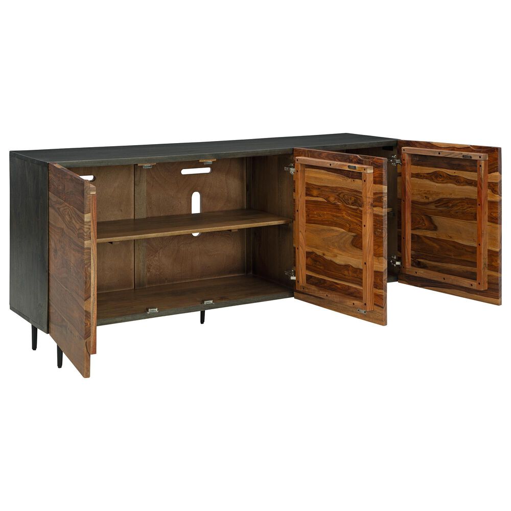 Ashley Darrey 64&quot; Accent Cabinet in Natural and Brown, , large