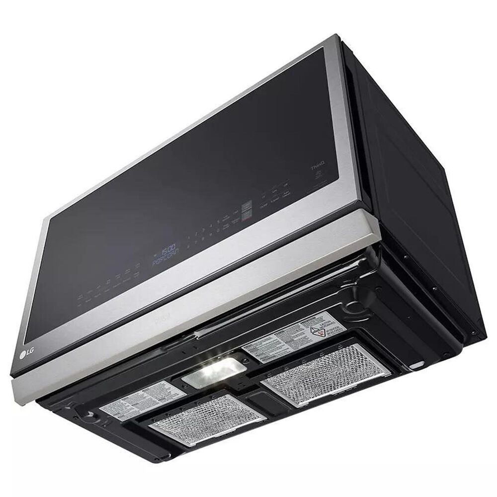 LG 2-Piece Kitchen Package with 6.9 Cu. Ft. Smart Slide-In Double Oven Gas Range and 2.1 Cu. Ft. Smart Over-the-Range Microwave in Printproof Stainless Steel, , large