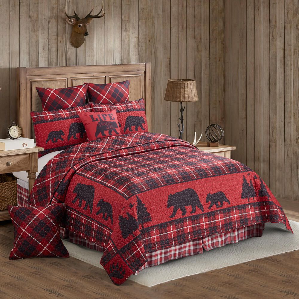 Duke Imports Cabin Life 3-Piece King Quilt Set in Red, , large