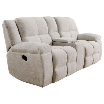 Simeon Collection Buster Manual Dual Reclining Console Loveseat in Opal Taupe Velvet, , large