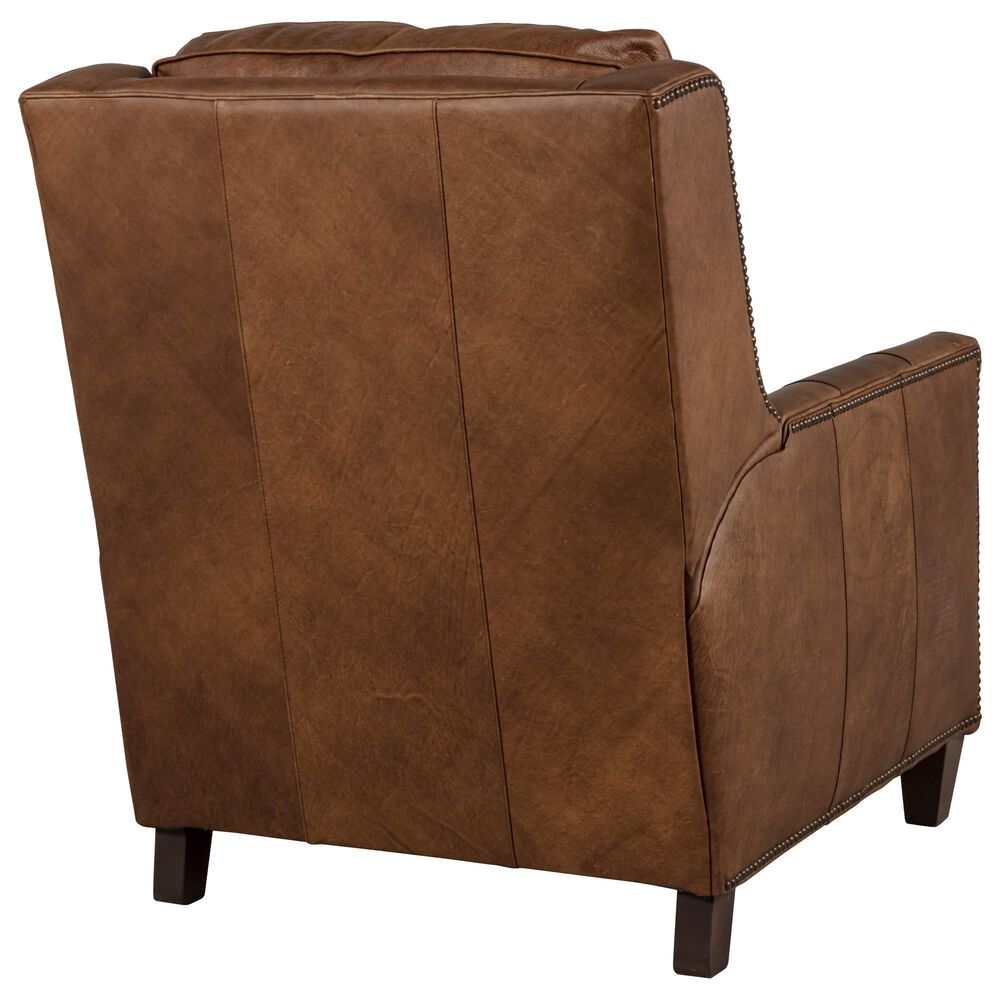 Smith Brothers Leather Push Back Recliner in Caramel Brown NFM