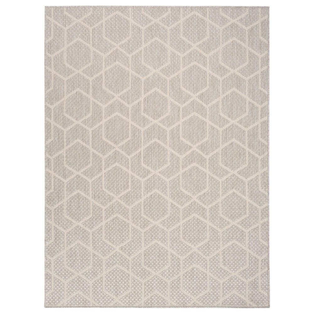 Nourison Horizon HOZ01 Grey 4" x 6" Indoor/Outdoor Area Rug, , large