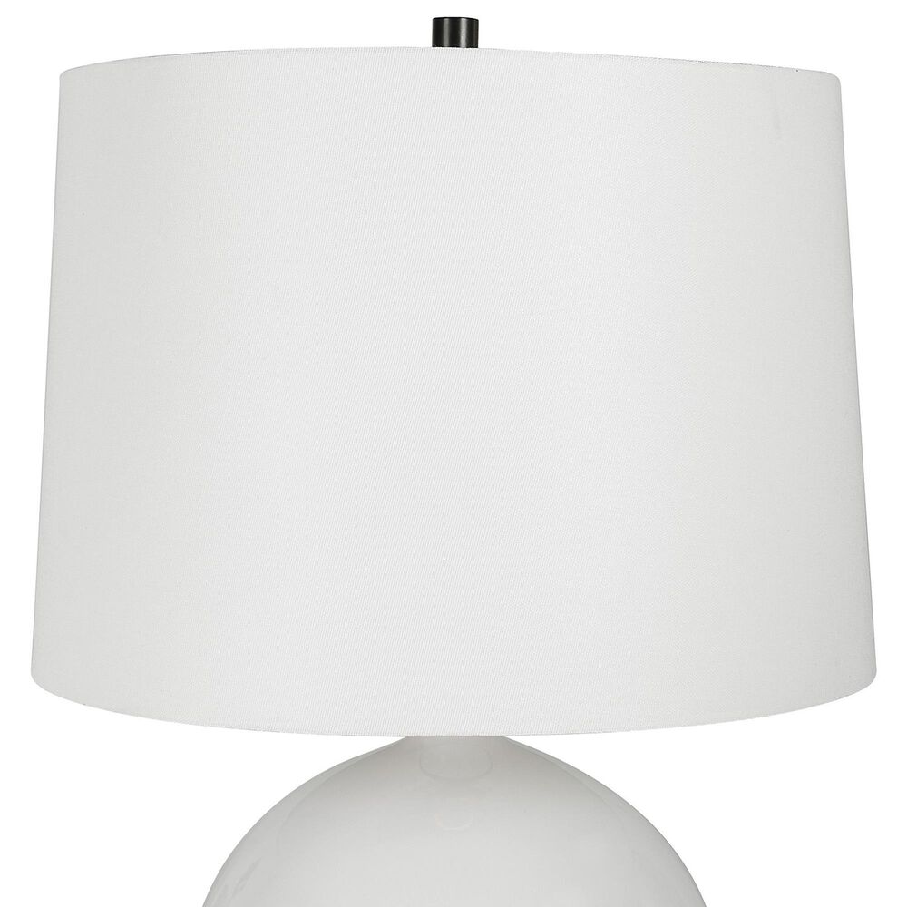 Uttermost Collar Table Lamp in White and Satin Black, , large