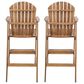 Hearth and Haven Outdoor Acacia Wood Adirondack Barstool in Natural Stained (Set of 2), , large