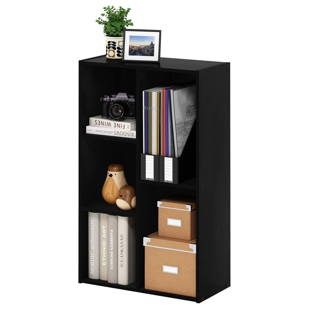 HOMLUX 5-Cube Open Shelf Storage Bookcase in Blackwood, , large