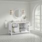 James Martin Vanities Breckenridge 60" Single Bathroom Vanity in Bright White with 3 cm Ethereal Noctis Quartz Top, Rectangular Sink and FreePower Wireless Charger, , large