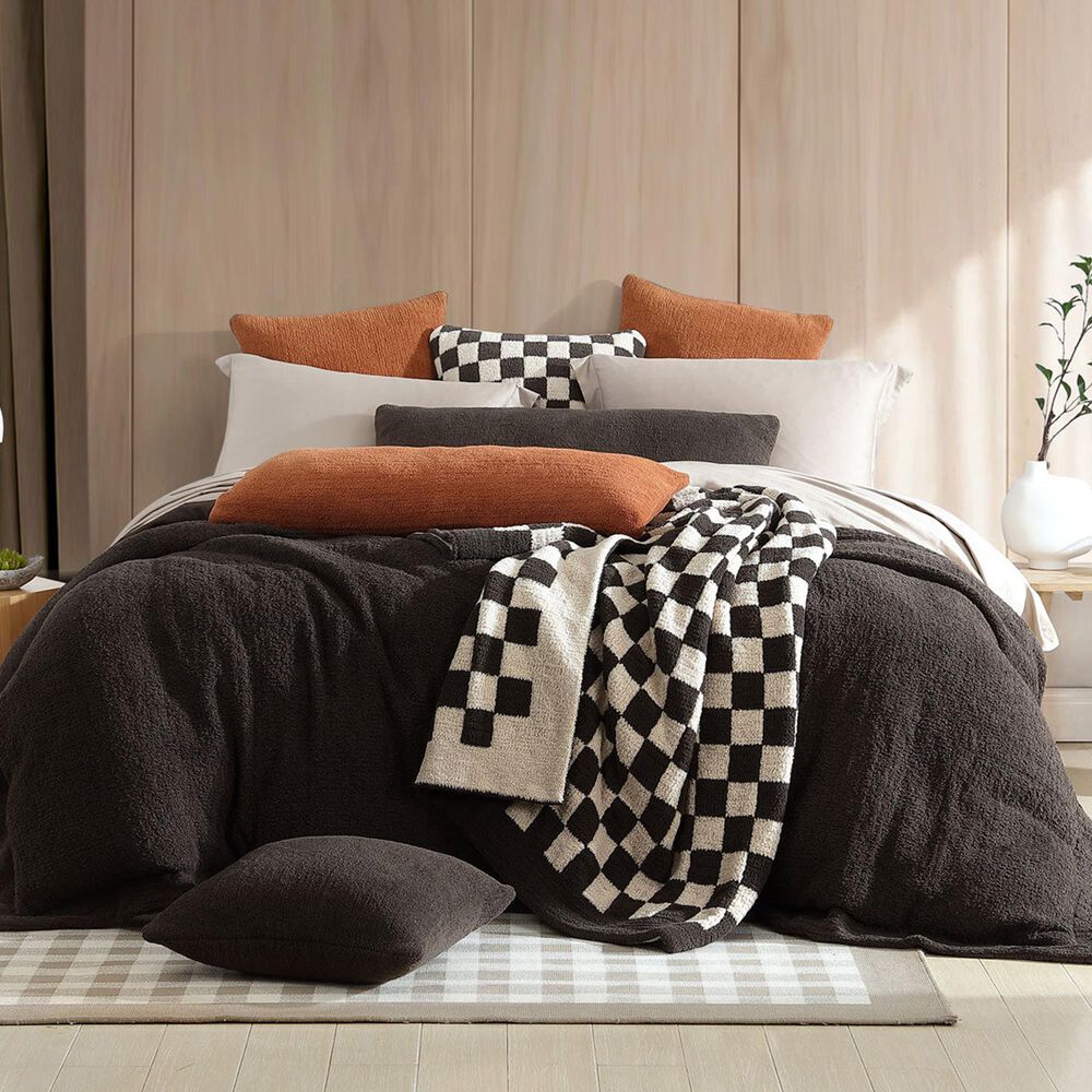Sunday Citizen Checkerboard 20&quot; Square Throw Pillow in Mocha and Sahara Tan, , large
