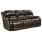 HomeStretch Palmer Leather Power Reclining Sofa with Headrest and Lumbar in Walnut, , large