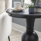 Linon Home Decor Adeline Round Accent End Table in Black, , large
