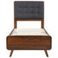 Pacific Landing Robyn Twin Upholstered Platform Bed in Dark Gray and Dark Walnut, , large