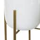 Maple and Jade Dome Planter with Removable Stand in Polished White and Gold (Set of 2), , large