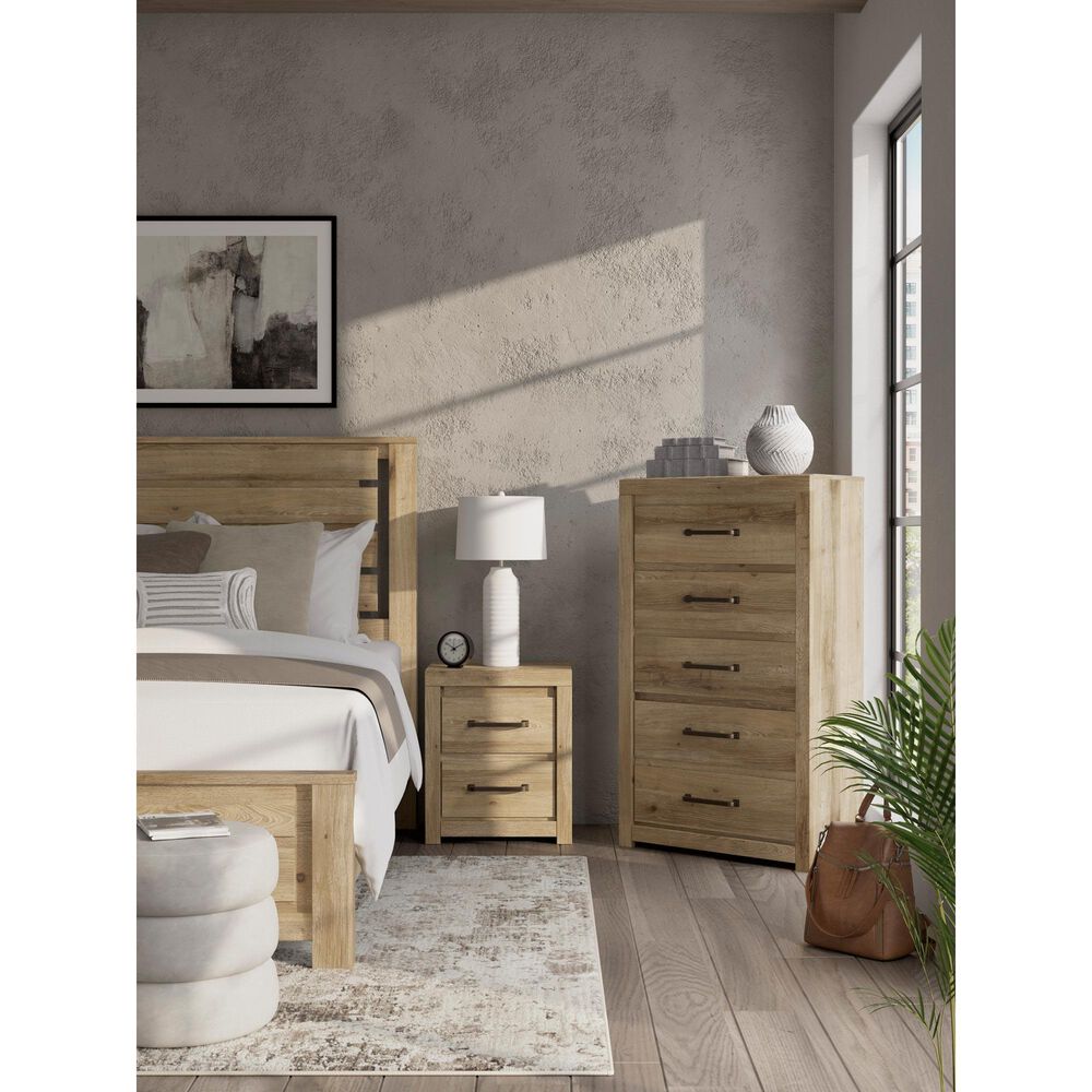 Ashley Brozmont 5-Drawer Chest in Natural Brown, , large