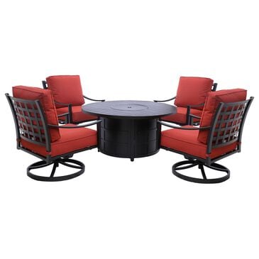 GatherCraft Presidio 5-Piece Round Firepit Chat Set in Linen Terracotta, , large