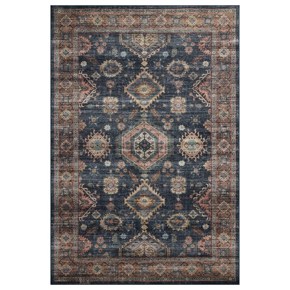 Loloi II Anniston Denim and Sunset 6" Round Area Rug, , large