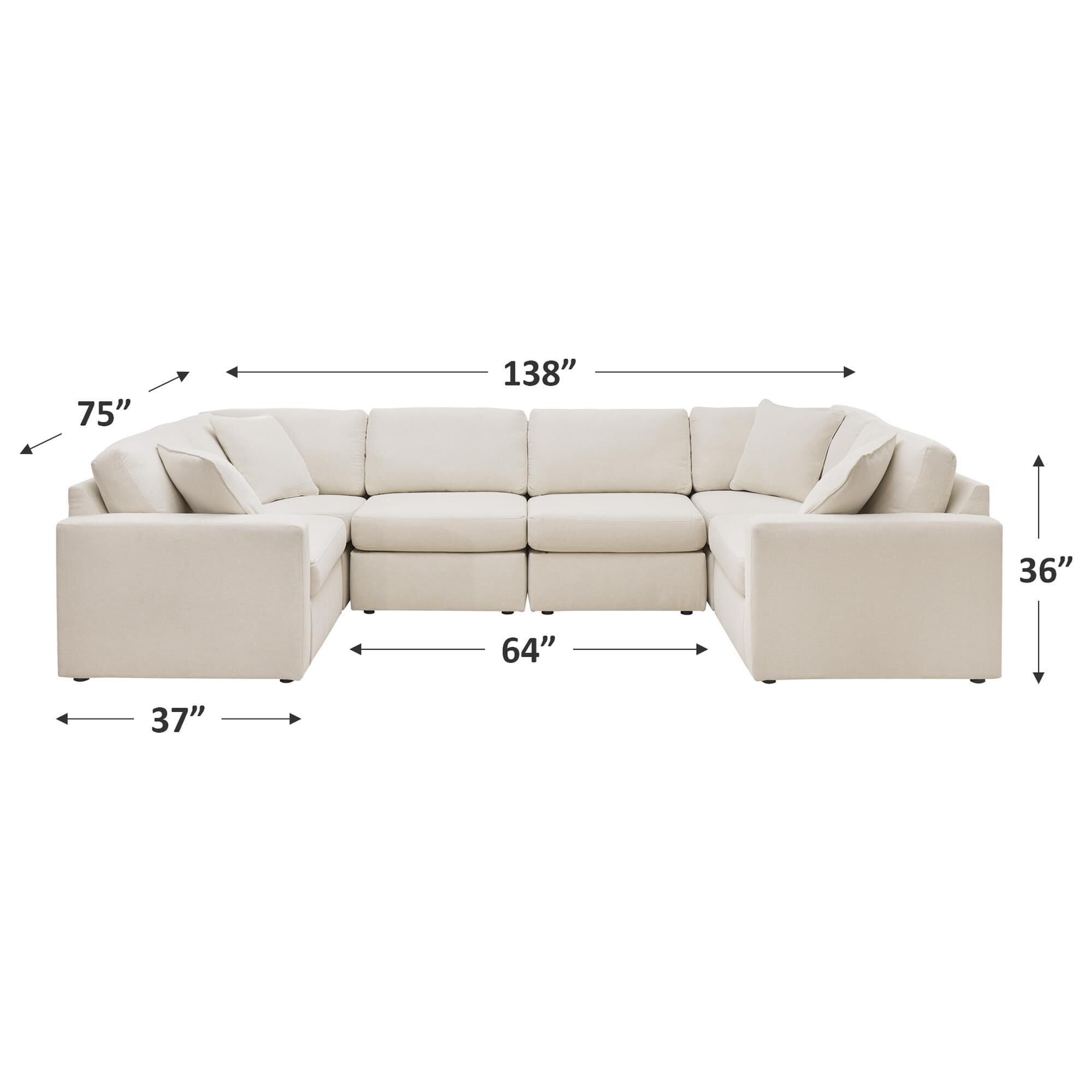 Ashley Modmax 6-Piece Sectional in Oyster with Next-Gen Nuvella