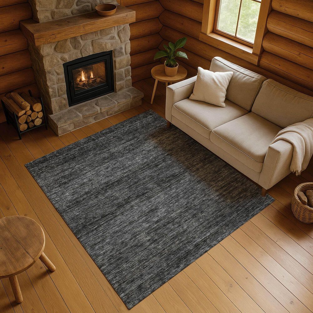 Dalyn Rug Company Soft Essentials Solid Charcoal 9' x 12' Indoor/Outdoor Area Rug, , large