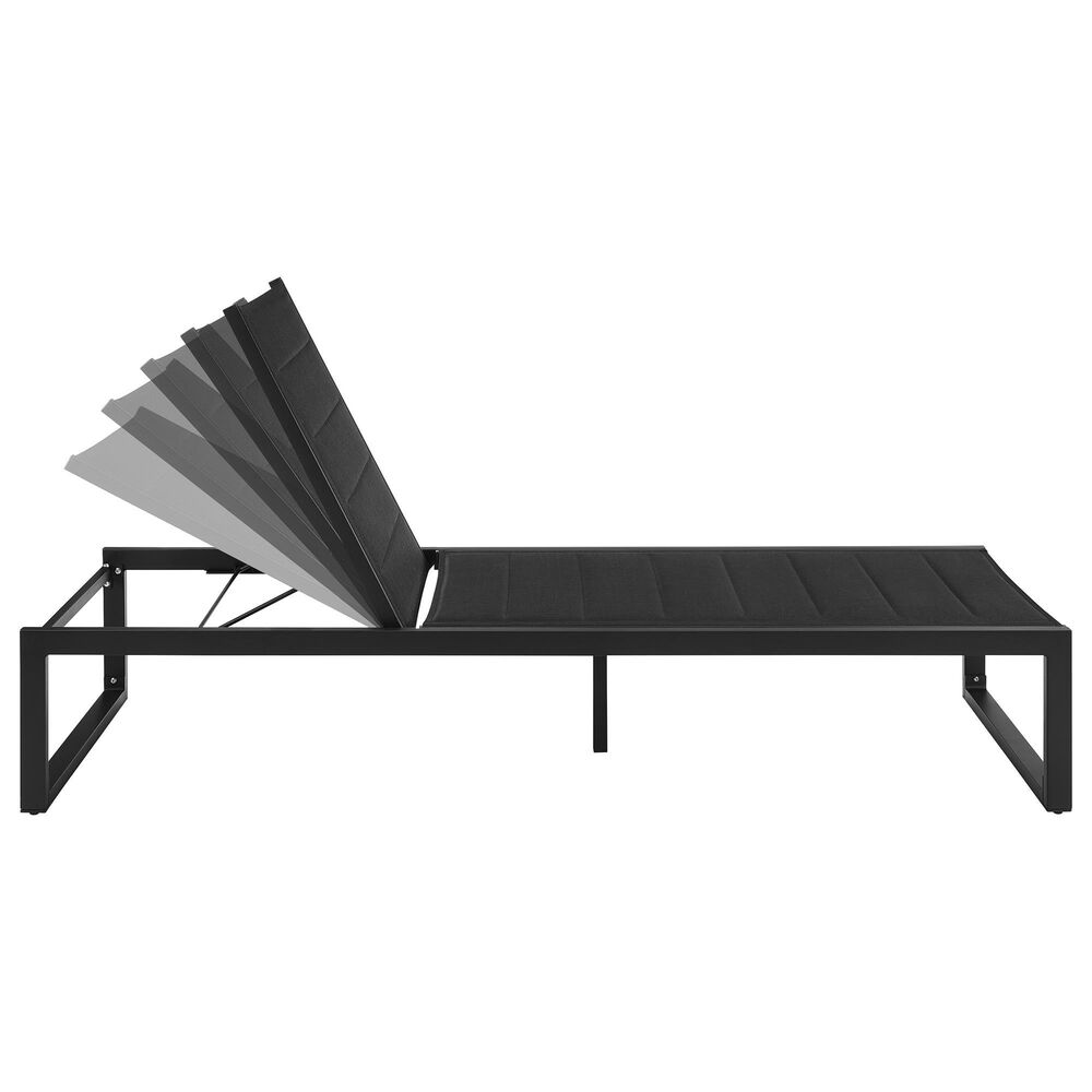 Linon Home Decor Holland Patio Chaise Lounge in Black, , large