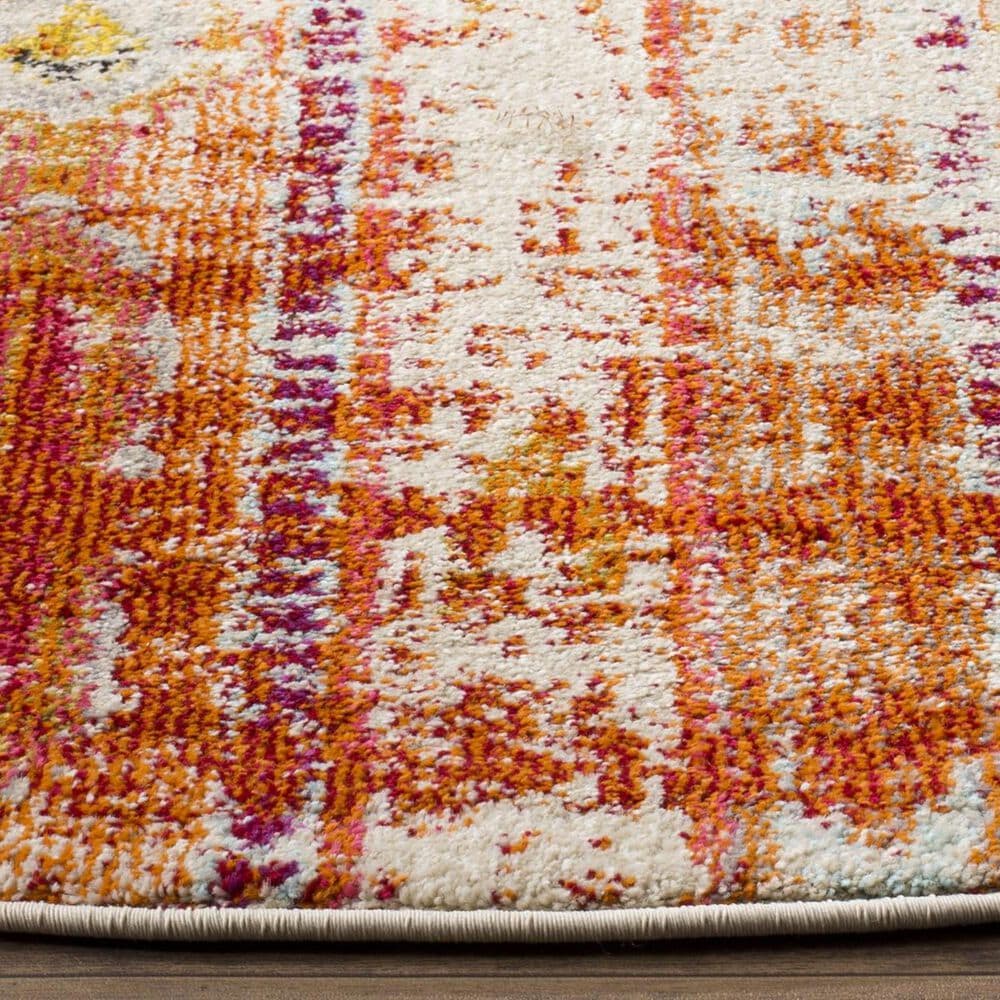 Safavieh Monaco MNC222H-5R 5&#39; Round Orange/Multi Area Rug, , large