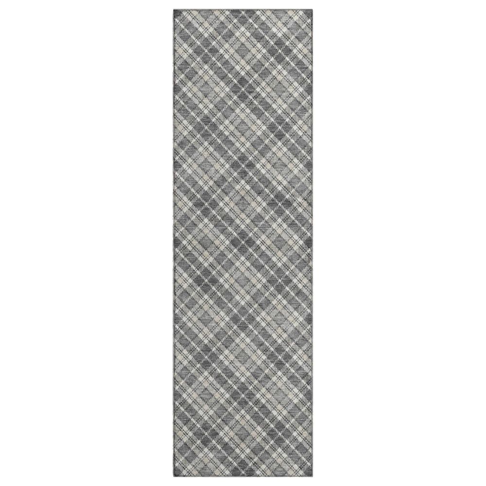 Dalyn Rug Company Soft Essentials Plaid Gray 2"3" x 7"6" Indoor/Outdoor Runner, , large