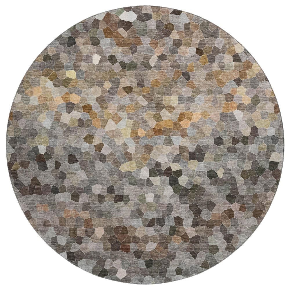Dalyn Rug Company Kaleidoscope Pewter 8" Round Indoor/Outdoor Area Rug, , large